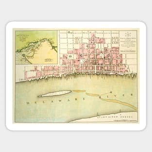 Antique Map of Philadelphia,  Pennsylvania by Benjamin Easburn Sticker